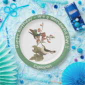 Ruby-throated kolibrie, verjaardag of andere parti papieren bordje (Feest)