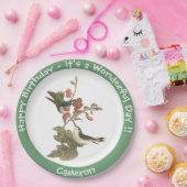 Ruby-throated kolibrie, verjaardag of andere parti papieren bordje (Feest)