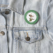 Ruby-throated kolibrie, verjaardag of andere parti ronde button 5,7 cm (In situ)