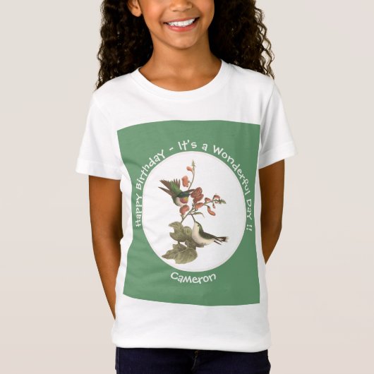 Ruby-throated kolibrie, verjaardag of andere parti t-shirt (Voorkant)
