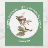 Ruby-throated kolibrie, verjaardag of andere parti wijn etiket (Enkel label)