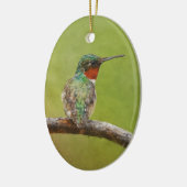 Ruby Throated Kolibrie Vogelschildersjaar Keramisch Ornament (Links)
