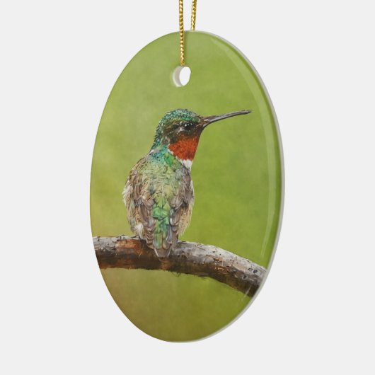Ruby Throated Kolibrie Vogelschildersjaar Keramisch Ornament (Links)