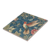 Ruby-throated kolibrie William Morris stijl Tegeltje (Zijkant)