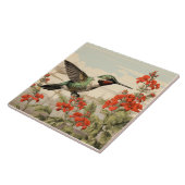 Ruby-Throated kolibrie, wit en groen lichaam Tegeltje (Zijkant)