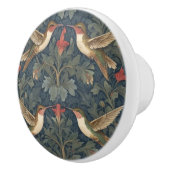Ruby-throated kolibries William Morris stijl Keramische Knop (Rechts)