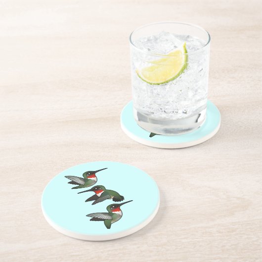 Ruby-throats vliegen zandsteen onderzetter (Zijkant)