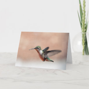 Ruby Throing Hummingbird Blank Note Card Kaart
