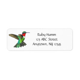 ruby Throing Hummingbird Label