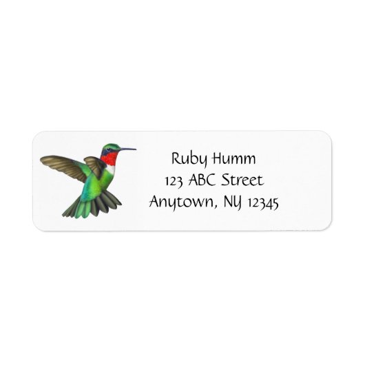 ruby Throing Hummingbird Label (Voorkant)
