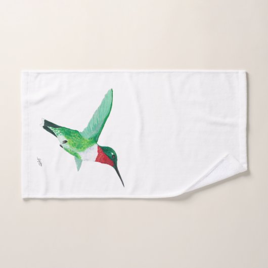 Ruby thromingbird bad handdoek (Handdoek)