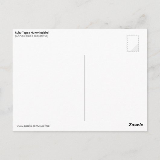 Ruby Topaz Hummingbird (Chrysolampis mug) Briefkaart (Achterkant)