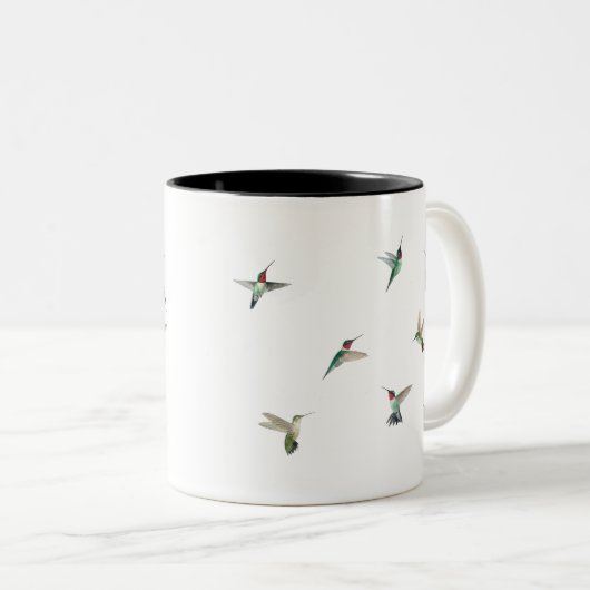 Ruby-troebele Hummingvogels Moederdag Tweekleurige Koffiemok (Voorkant rechts)