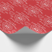 Ruby trouwdag 40 jaar liefde rood cadeaupapier (Hoek)