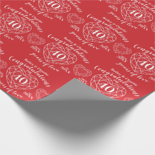 Ruby trouwdag 40 jaar liefde rood cadeaupapier