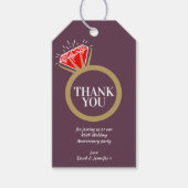 Ruby trouwdag feestring dank u cadeau cadeaulabel (Voorkant)