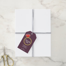 Ruby trouwdag feestring dank u cadeau cadeaulabel