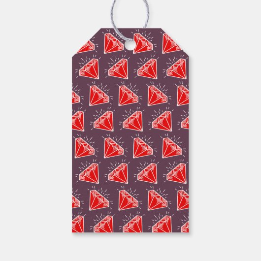 Ruby trouwdag feestring dank u cadeau cadeaulabel (Achterkant)