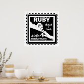 Ruby trouwdag hand houden 40e poster (Keuken)
