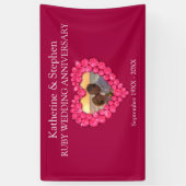 Ruby Trouwdag jubileum rode banner (Verticaal)