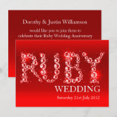 Ruby trouwfeest glans in stenen feest uitnodiging (Voorkant / Achterkant)