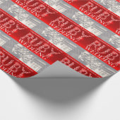 Ruby trouwspartelstenen voegen je foto toe cadeaupapier (Hoek)