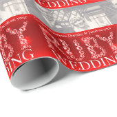 Ruby trouwspartelstenen voegen je foto toe cadeaupapier (Rol Hoek)