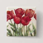 Ruby Tulips Vierkante Button 5,1 Cm (Voorkant)