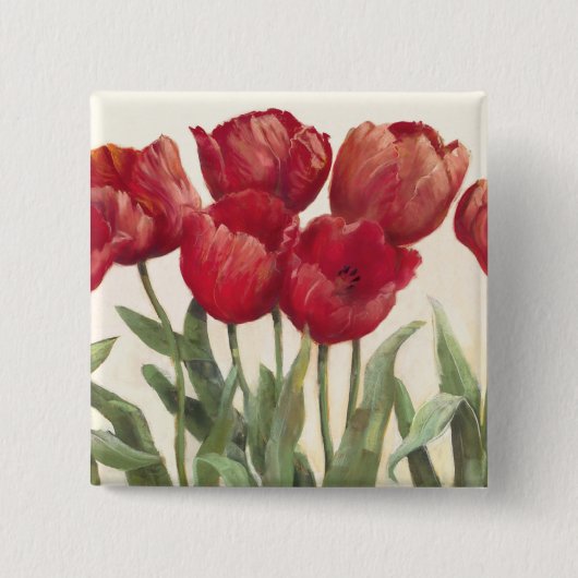 Ruby Tulips Vierkante Button 5,1 Cm (Voorkant)