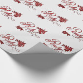 Ruby Typografie met Rozen Red en White Cadeaupapier (Hoek)