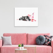 Ruby, Varken met lippenstift print op doek (Insitu (Woonkamer))