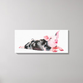 Ruby, Varken met lippenstift print op doek