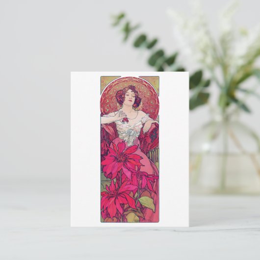 Ruby (Vier juwelen), Alphonse Mucha Briefkaart (Staand voorkant)