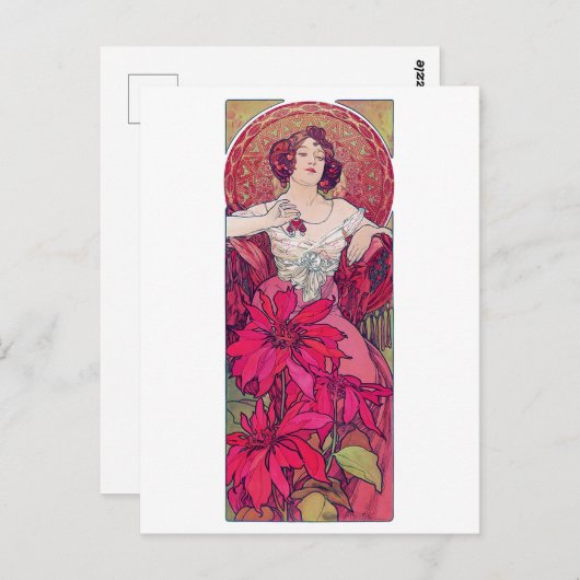 Ruby (Vier juwelen), Alphonse Mucha Briefkaart (Voorkant / Achterkant)