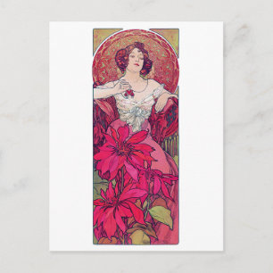 Ruby (Vier juwelen), Alphonse Mucha Briefkaart