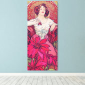 Ruby (Vier juwelen), Alphonse Mucha Canvas Afdruk (Insitu (Houten vloer))