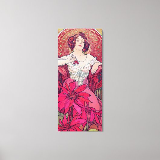 Ruby (Vier juwelen), Alphonse Mucha Canvas Afdruk (Voorkant)