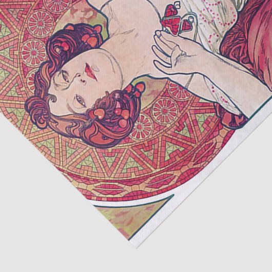Ruby (Vier juwelen), Alphonse Mucha Tissuepapier (Detail)