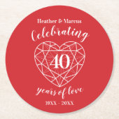 Ruby vieren 40 jaar van liefde partij onderzetters (Voorkant)