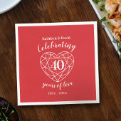 Ruby viering 40 jaar liefde feest servetten