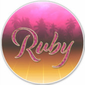 Ruby Vorname Name golden pink Aufkleber Sticker (Voorkant)