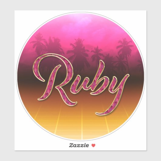 Ruby Vorname Name golden pink Aufkleber Sticker (Vel)