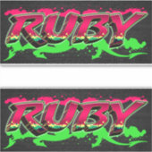 Ruby Vorname Name Graffiti Aufkleber Sticker (Voorkant)