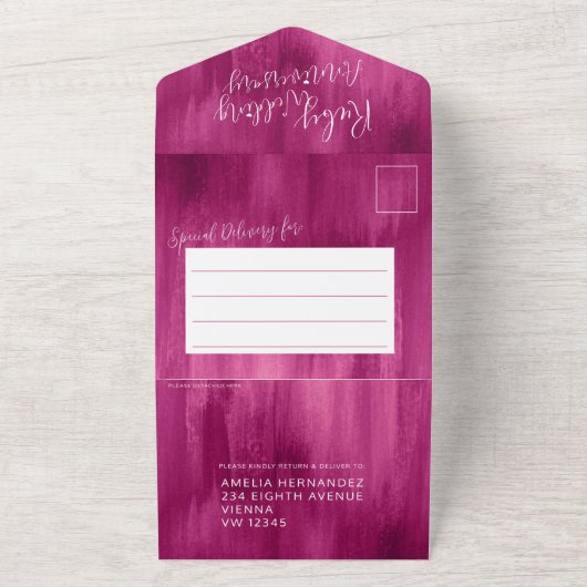 Ruby Wedding 40th photomusic request optie RSVP All In One Uitnodiging (Buitenkant)