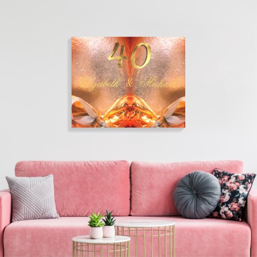 Ruby Wedding 40th Wedding Jubileum Canvas Afdruk (Insitu (Woonkamer))
