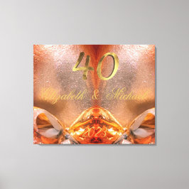 Ruby Wedding 40th Wedding Jubileum Canvas Afdruk