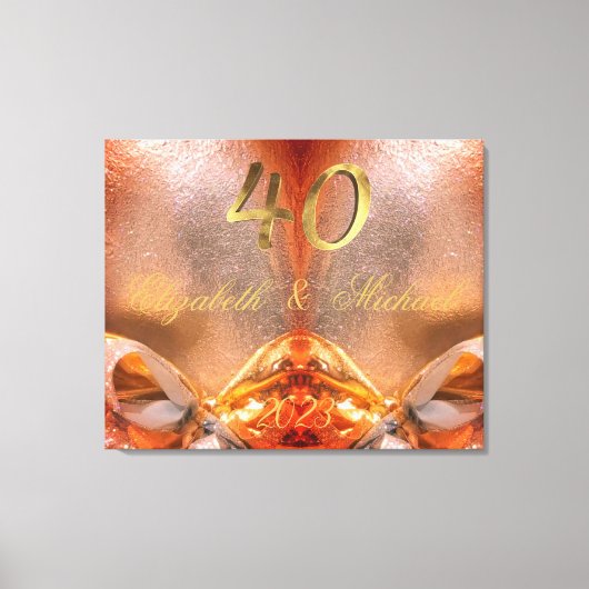 Ruby Wedding 40th Wedding Jubileum Canvas Afdruk (Voorkant)