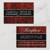 Ruby Wedding | Crimson Granaat Rood thema invoegen Informatiekaartje (Voorkant / Achterkant)