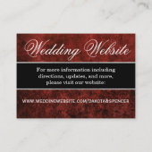 Ruby Wedding | Crimson Granaat Rood thema invoegen Informatiekaartje (Achterkant)