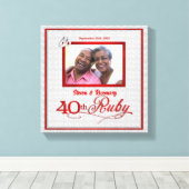Ruby Wedding Jubileum 11x11-inch 40e foto Canvas Afdruk (Insitu (Houten vloer))